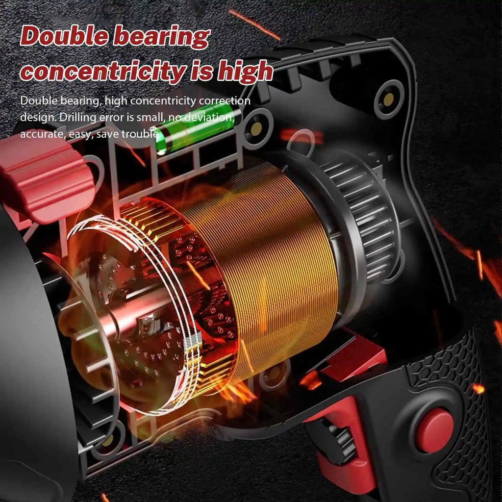780W Electric Hammer Drill 13mm Variable Speed Corded Impact Drill, Dual Mode Drill Driver for Concrete, Wood, Steel with Auxiliary Handle Hole Drilling Power DIY Tools