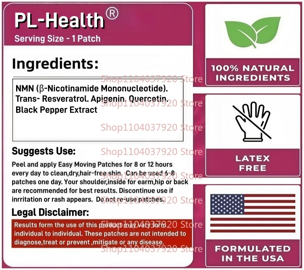 30 Patches NMN Transdermal Patches With Resveratrol, Apigenin, Quercetin Supports Cellular Energy, Healthy Aging & Longevity