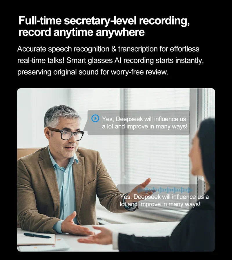 Tidesmit Smart Audio Glasses with AI Camera and Spatial Bluetooth Connectivity Tidesmit