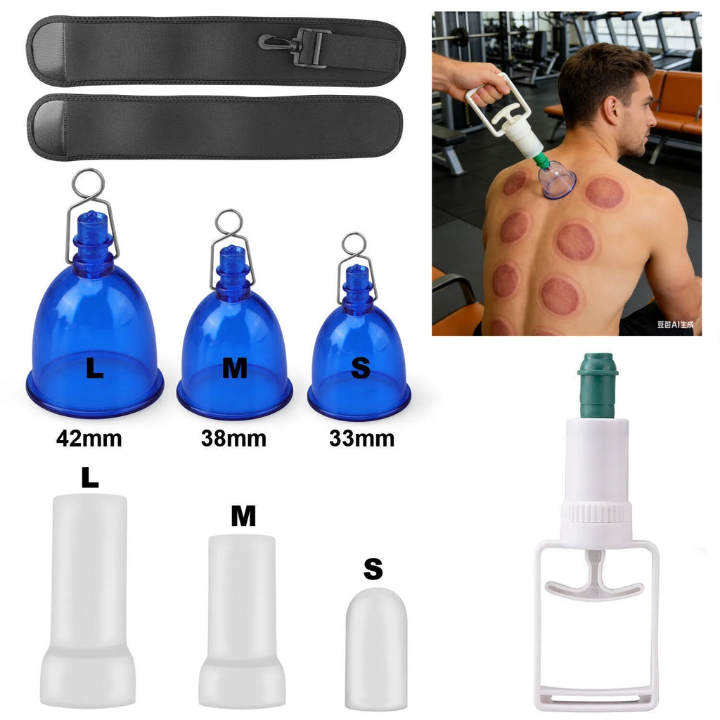 Cupping Therapy Set for Muscle Recovery - Professional Vacuum Suction Kit Relaxation Treatment Tidesmit