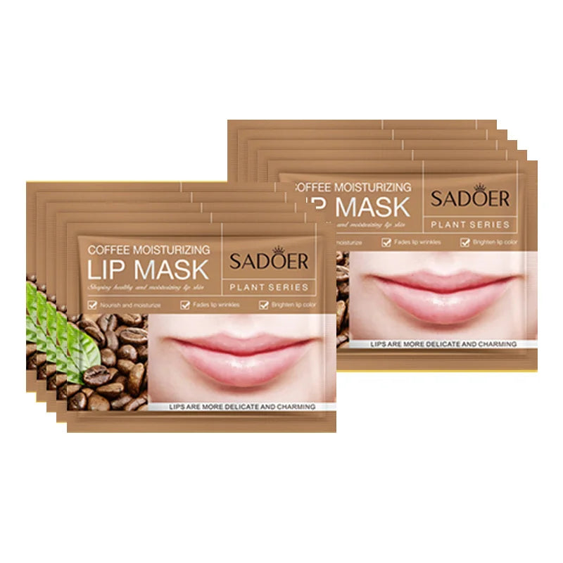 Moisturizing Lip Mask - Nourishing Collagen Gel Patches (10pcs) Lip Care Coffee 10pcs Tidesmit