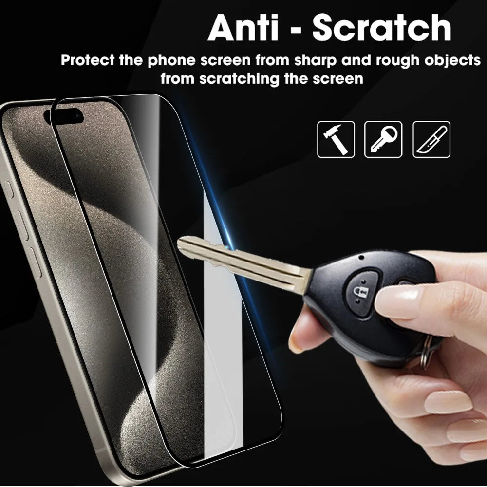 4Pcs Full Cover Screen Protector For iPhone 17 16 15 14 Pro Max 15 14 Plus Tempered Glass for iPhone 12 11 13 Pro 16e 17Air X XR AE Tidesmit