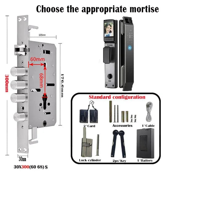 3D Face Recognition Door Lock Tuya App Can Video Intercom Unlock Digital Smart Lock Fingerprint Key Card Nfc Phone Lock