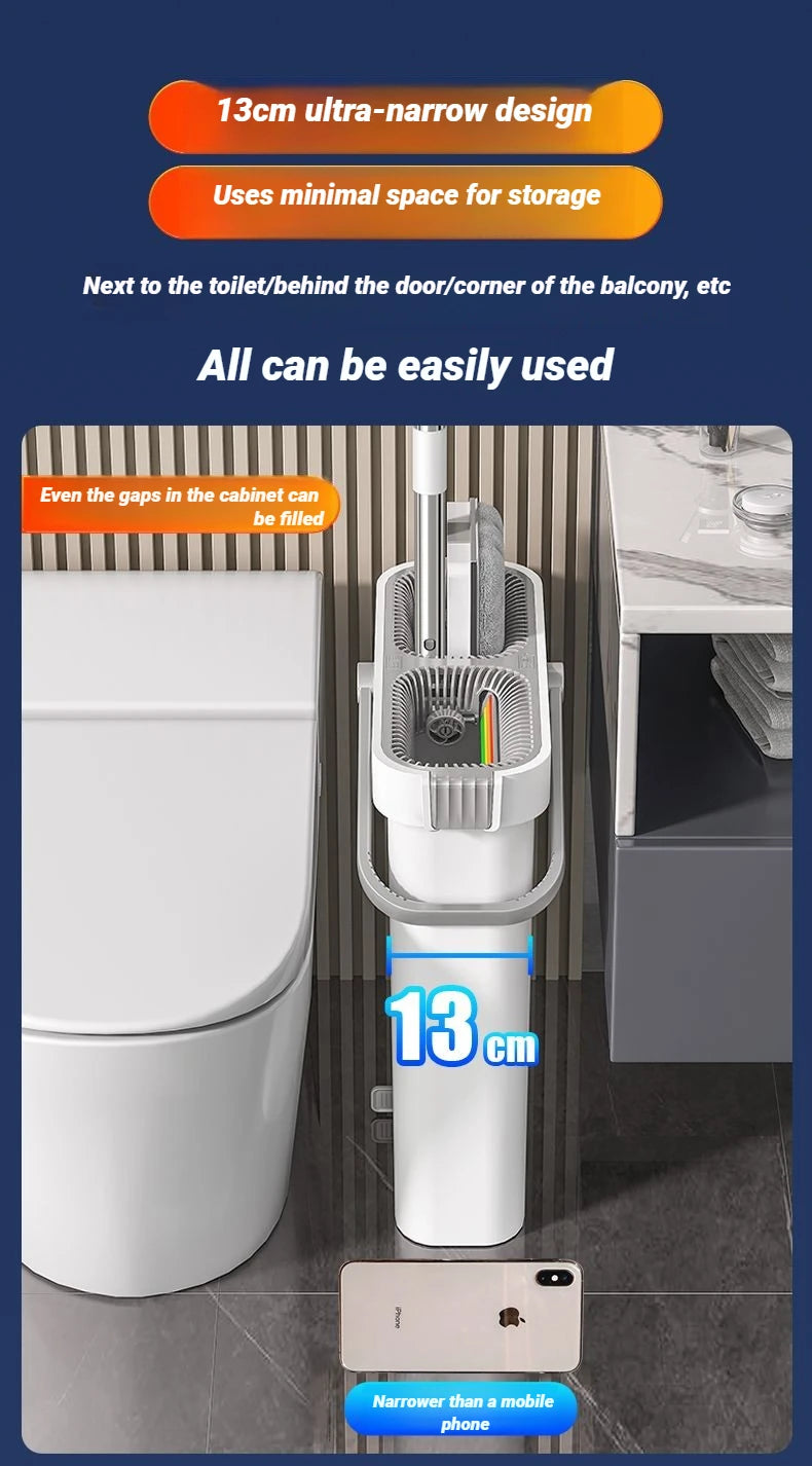 Spin Flat Mop Combo Set With Bucket Joybos 33cm Wet Dry Floor Cleaning Scraper Barrel Mops Washable Microfiber Toilet Bathroom