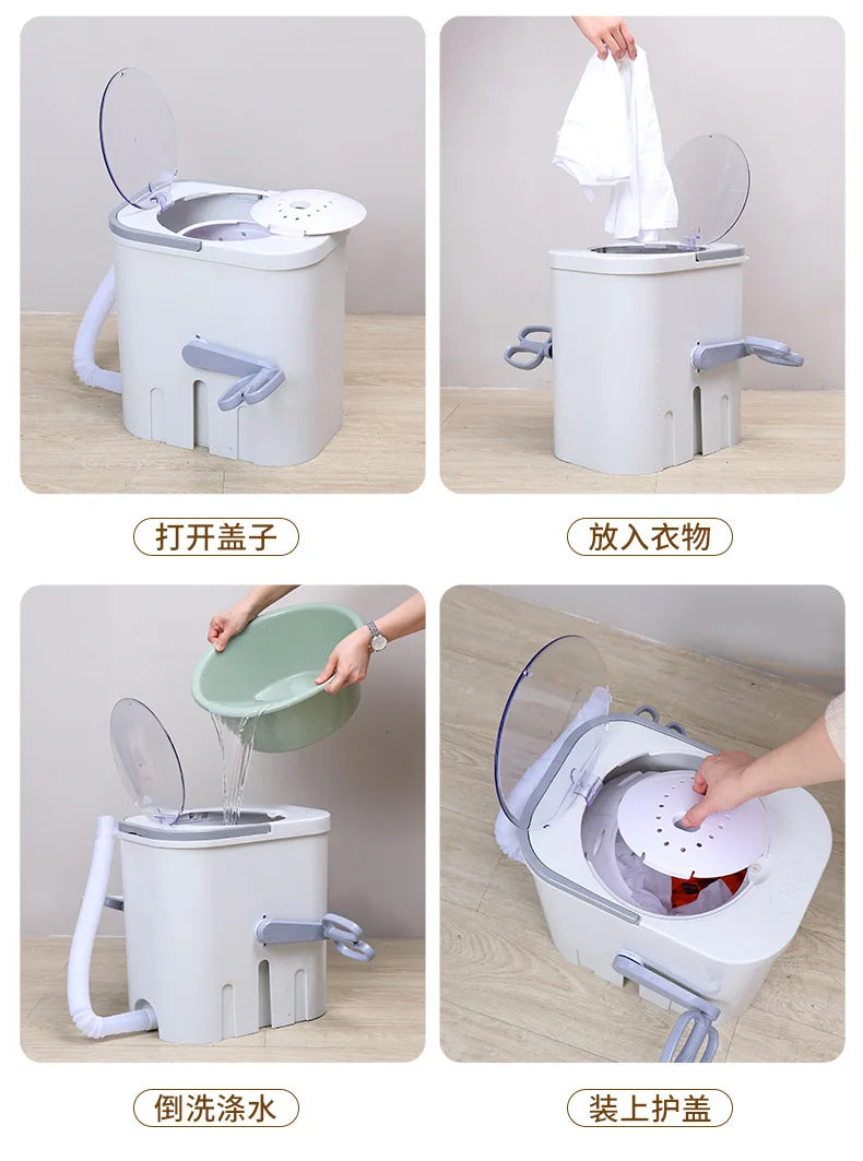 Tidesmit manual laundry and shoe washing machine, featuring a pedal-crank system for washing infant clothes, angle 10