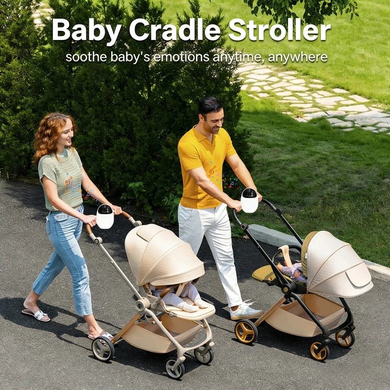 Portable Outdoor Baby Stroller Rocker with Night Light Bluetooth Speaker White Noise Electric Baby Sleep Soothing Device