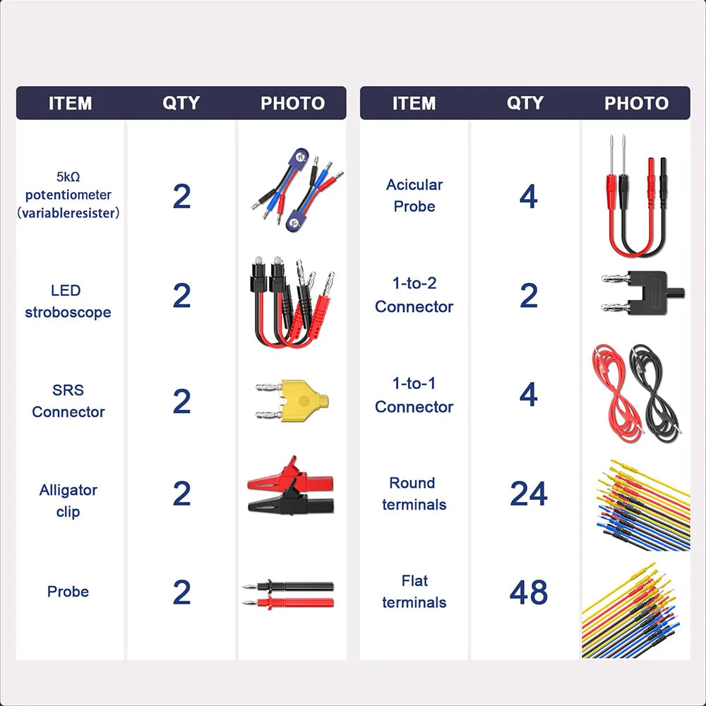 Podofo 92PCS/set Automotive Circuit Test Leads Kit Electrical Service Tools Automotive Lead Test Tools KIT Circuit Test Wires