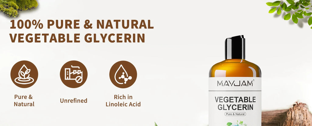 MAYJAM Vegetable Glycerin Castor Grapeseed Jojoba Coconut Carrier Oil For Face, Hair, Skin & Nails Moisturizing Body Massage