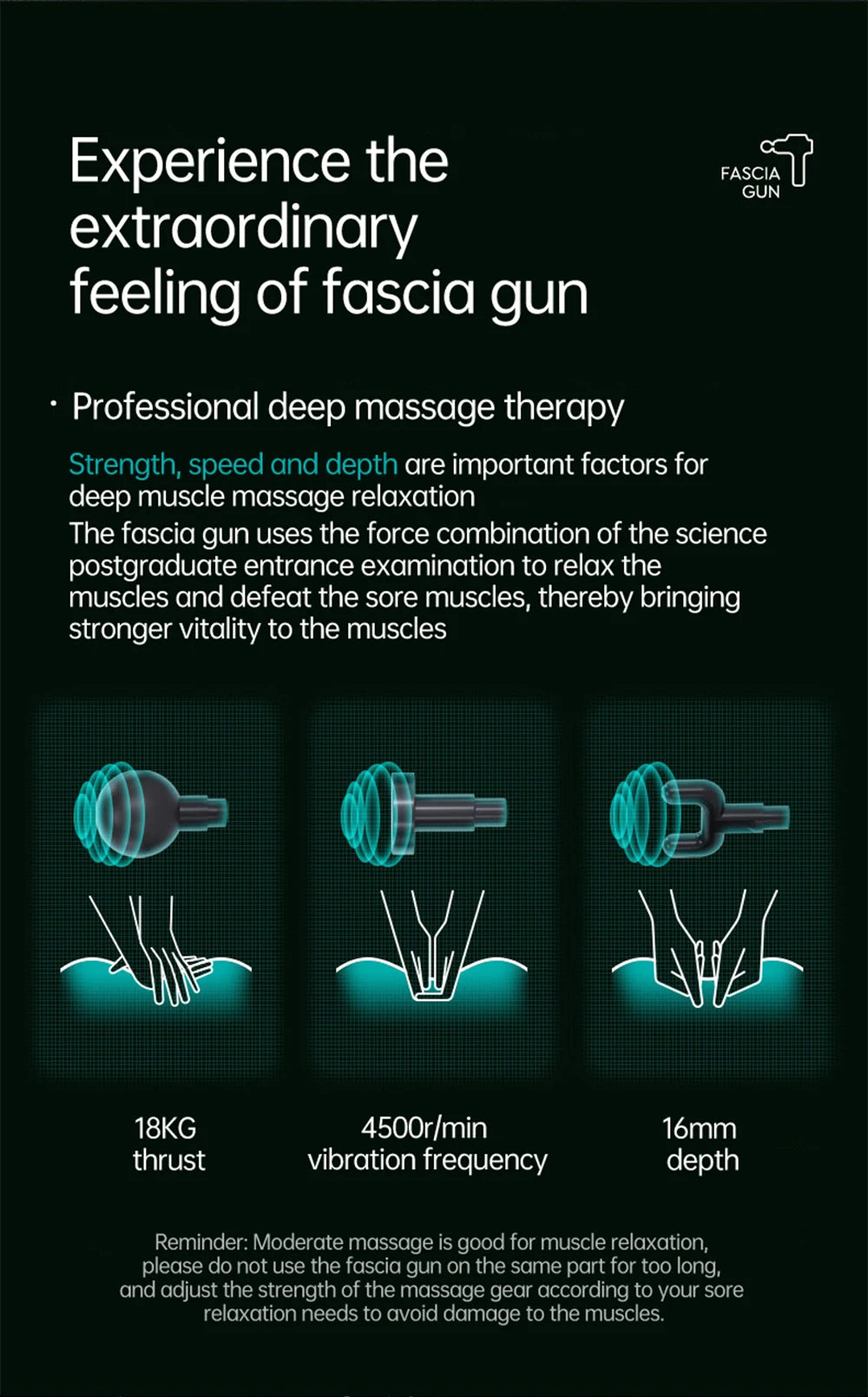 Deep Tissue Massage Gun | 99-Speed Portable Muscle Recovery Device Relaxation Treatment Tidesmit