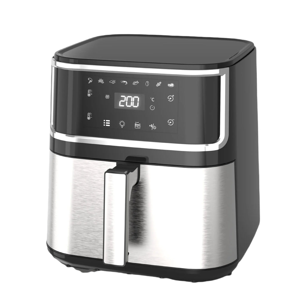 Smart Electric Air Fryer Household Multifunctional Automatic Potato Chip Machine 8L Stainless Steel Interior With Window