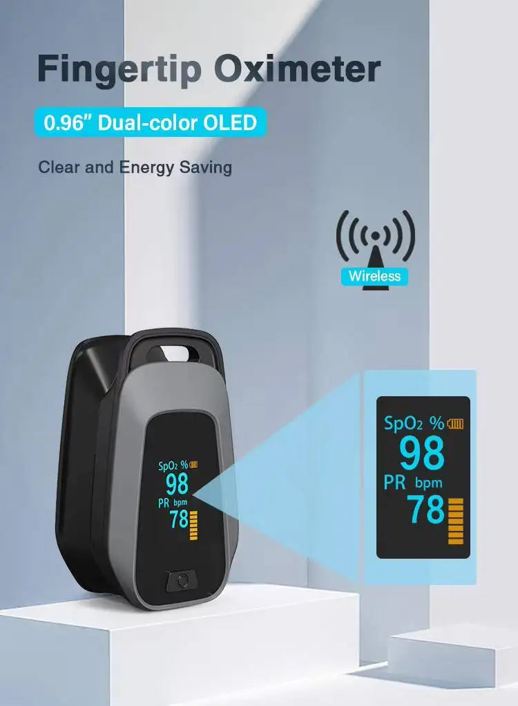 JYHealth Bluetooth APP Control Wireless Portable Oxygen Saturation SPO2 PR Oximetro De Dedo Finger Pulsioximetro pulse Oximeter
