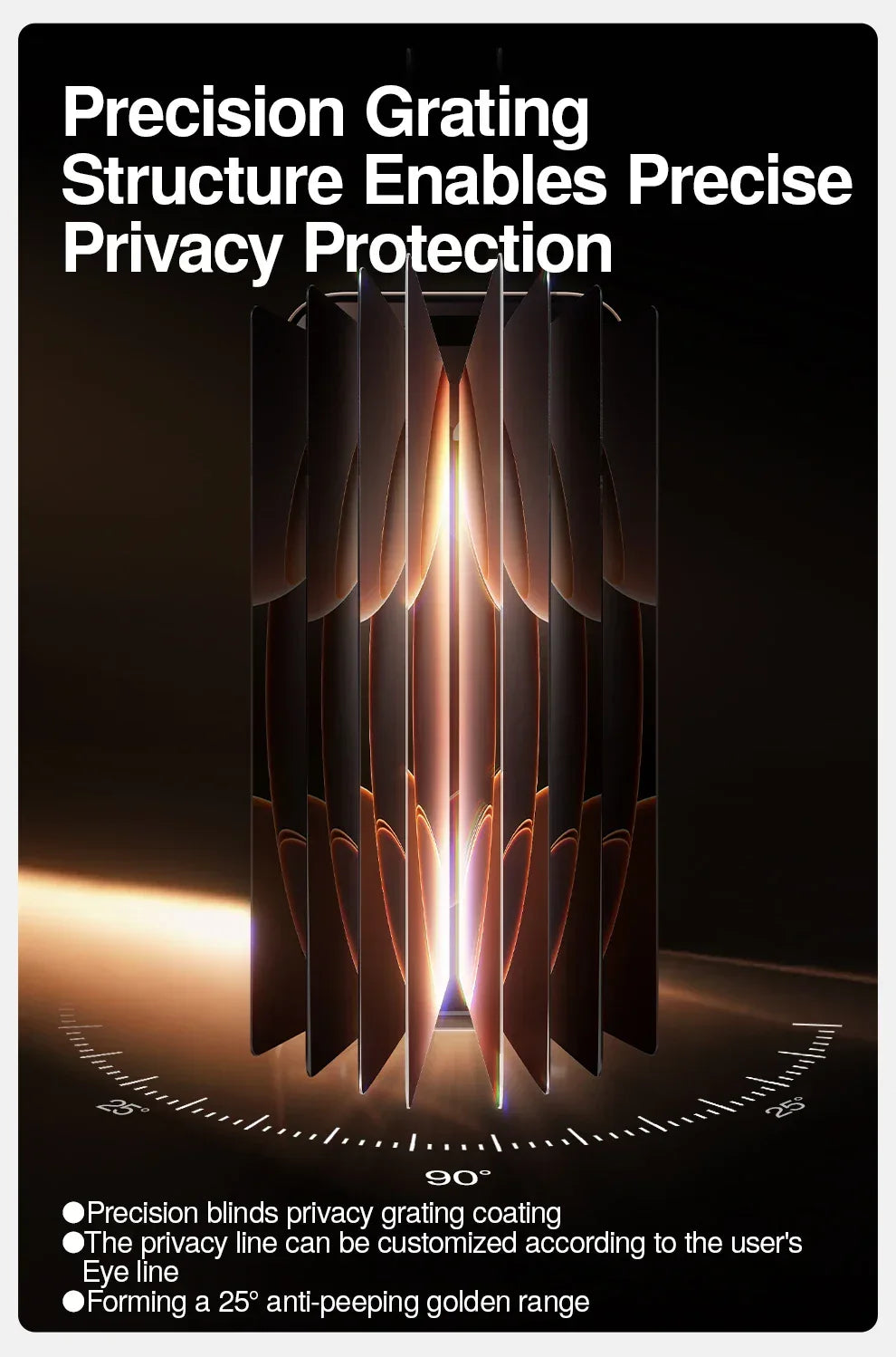 Privacy Screen Protector for iPhone 16 Pro Max - 9H Tempered Anti-Spy Glass Tidesmit