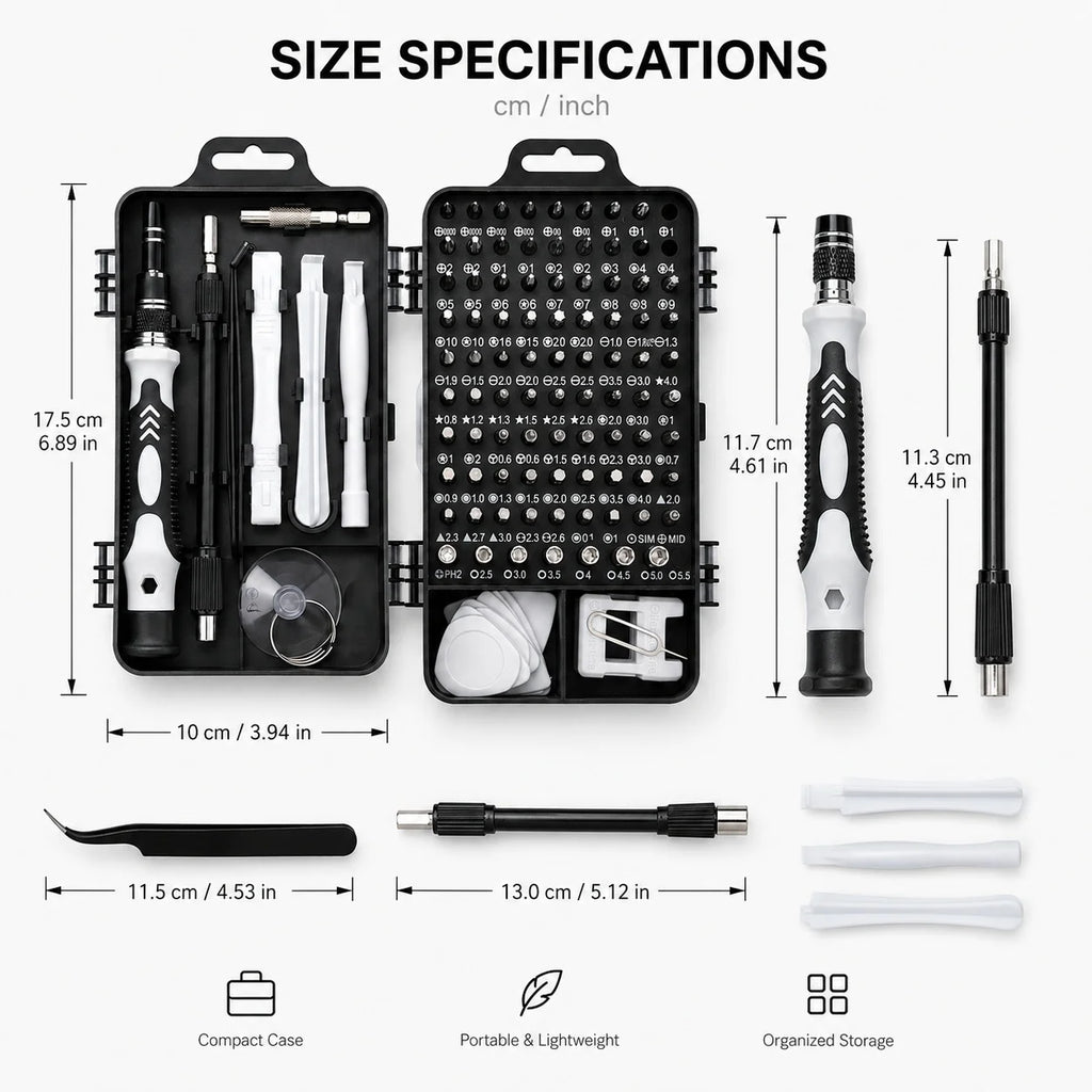 115 In 1 Precision Magnetic Screwdriver Set Electronics Repair Tool Kit For Phone Laptop Game Console Watch