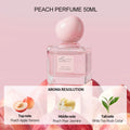 Hope Christine 50ml EDP for women: square bottle, peach cap. Fruity floral scent with peach, pear, jasmine, white tea.