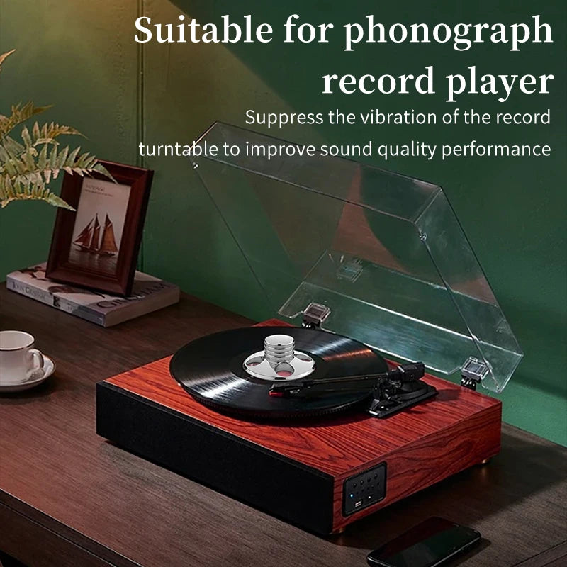 YYAUDIO Vinyl Record Weight 304 Stainless Steel LP Disc Stabilizer Turntable Clamp Reduce Vibration for Record Player Phonograph