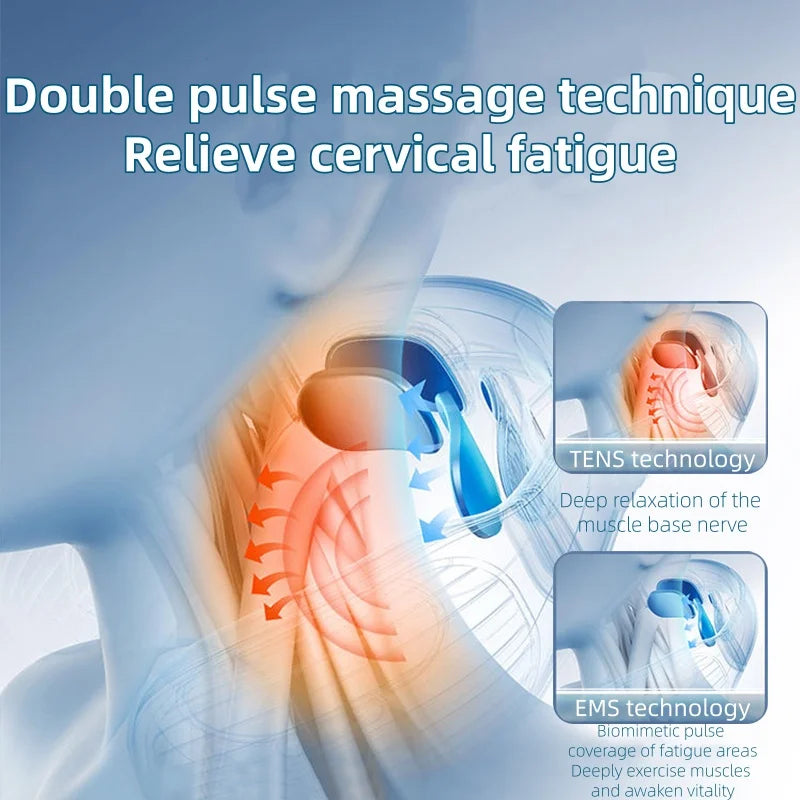 Electric Neck Massager with Heat Therapy & Deep Tissue Pulse - White Massage Cushion Tidesmit