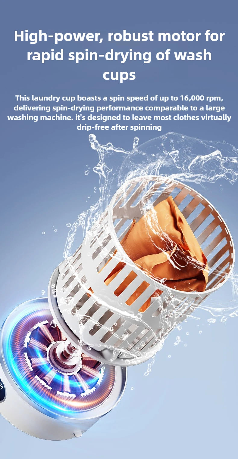 Tidesmit 3L portable mini washing machine for clothes and underwear with compact spin dryer for travel use