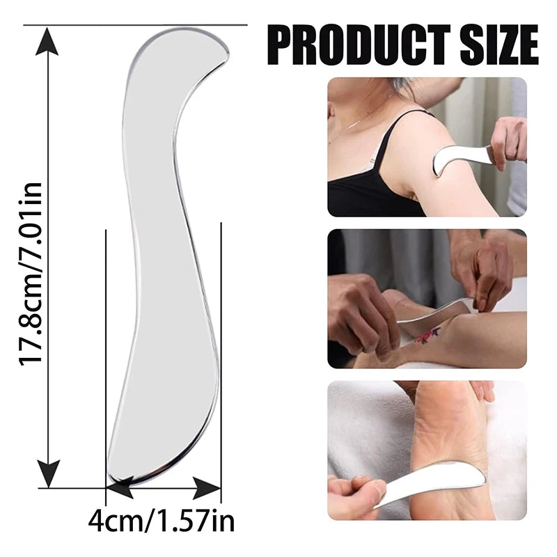 Fascia Scraper Stainless Steel IASTM Tool for Deep Tissue Muscle Relief Fascia Gun Tidesmit