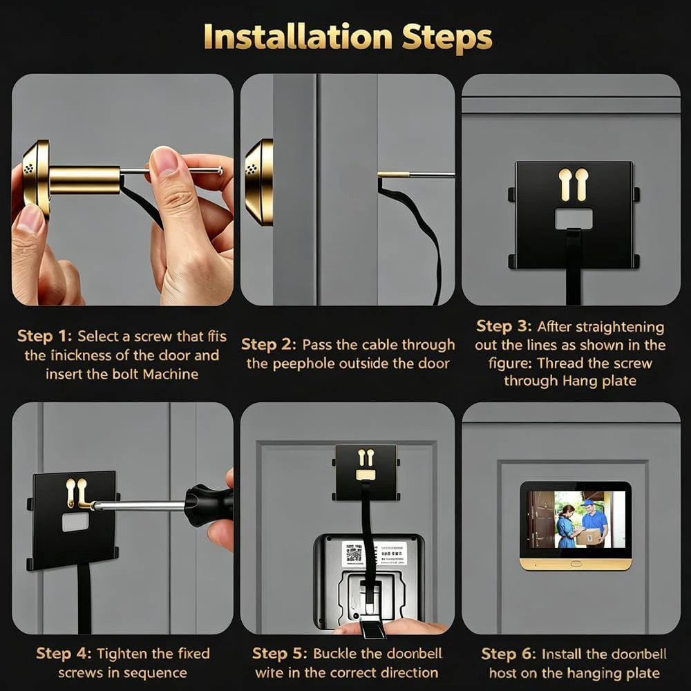 Tuya Smart Two Way Audio Door Eye Viewer With 3MP Camera Tuya 140 Degree Wide Angle Night Vision Video Door Phone Intercom