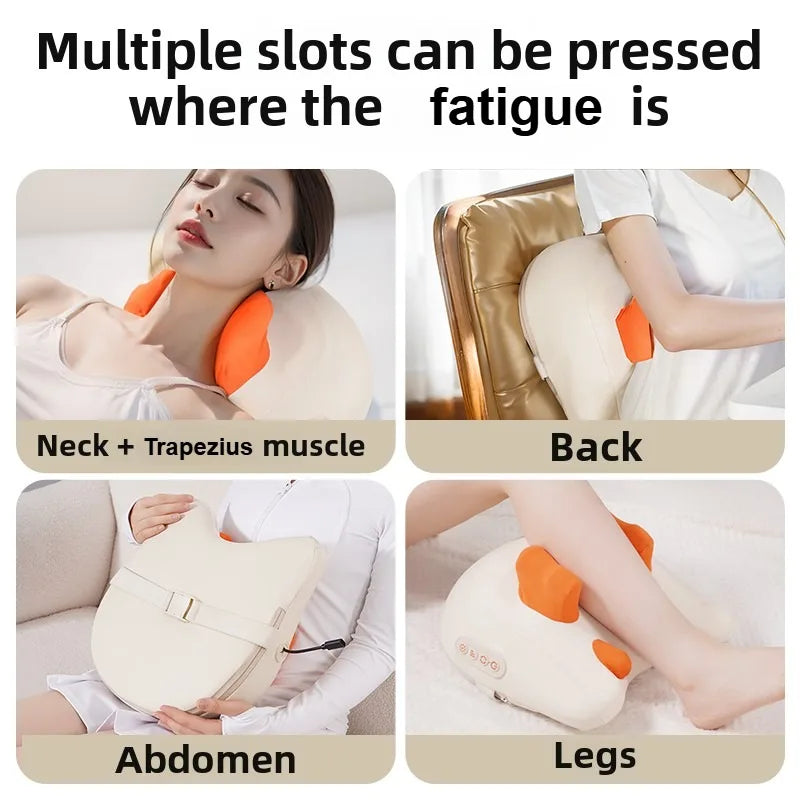 Electric Massager Neck Pillow - Portable Deep Tissue with Heat Therapy Massage Cushion Tidesmit