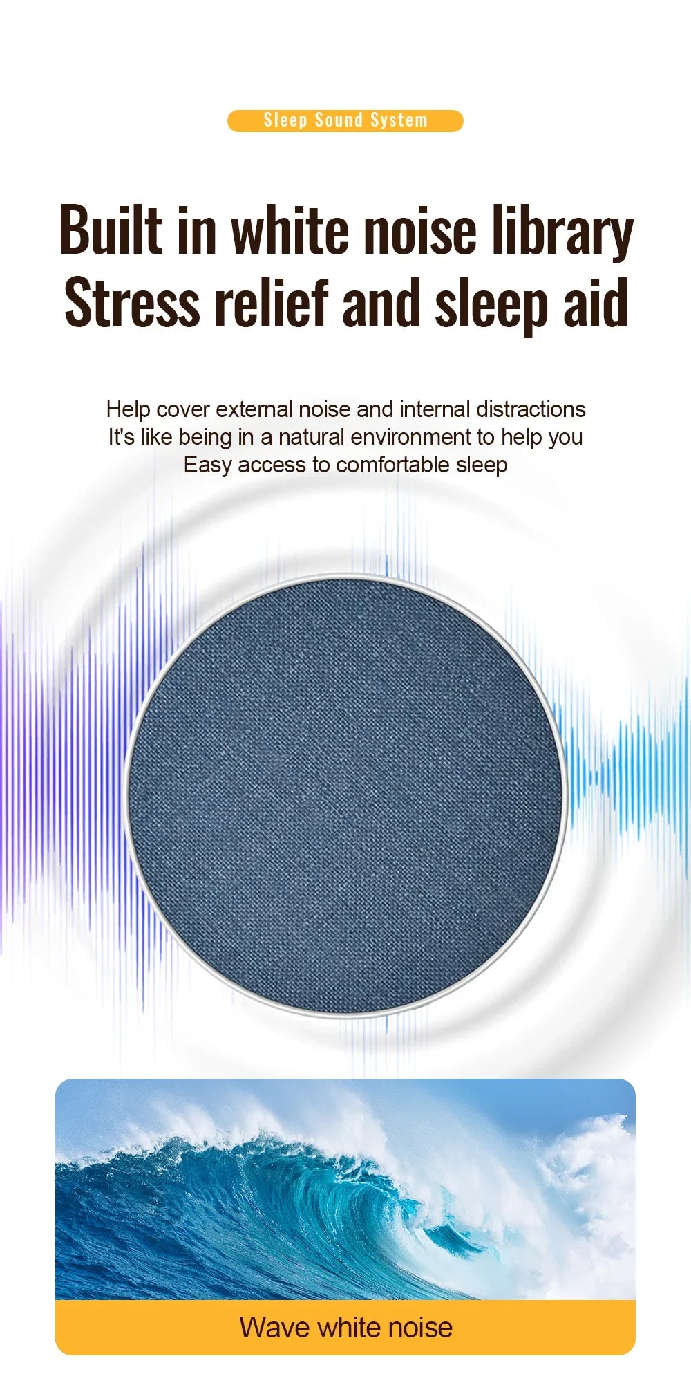 Bedside Sleep-enhancing Audio Ultrasonic Pillow-top Sleep Aid Speaker High Dynamic Sound Quality Bluetooth Speaker 2026 NEW