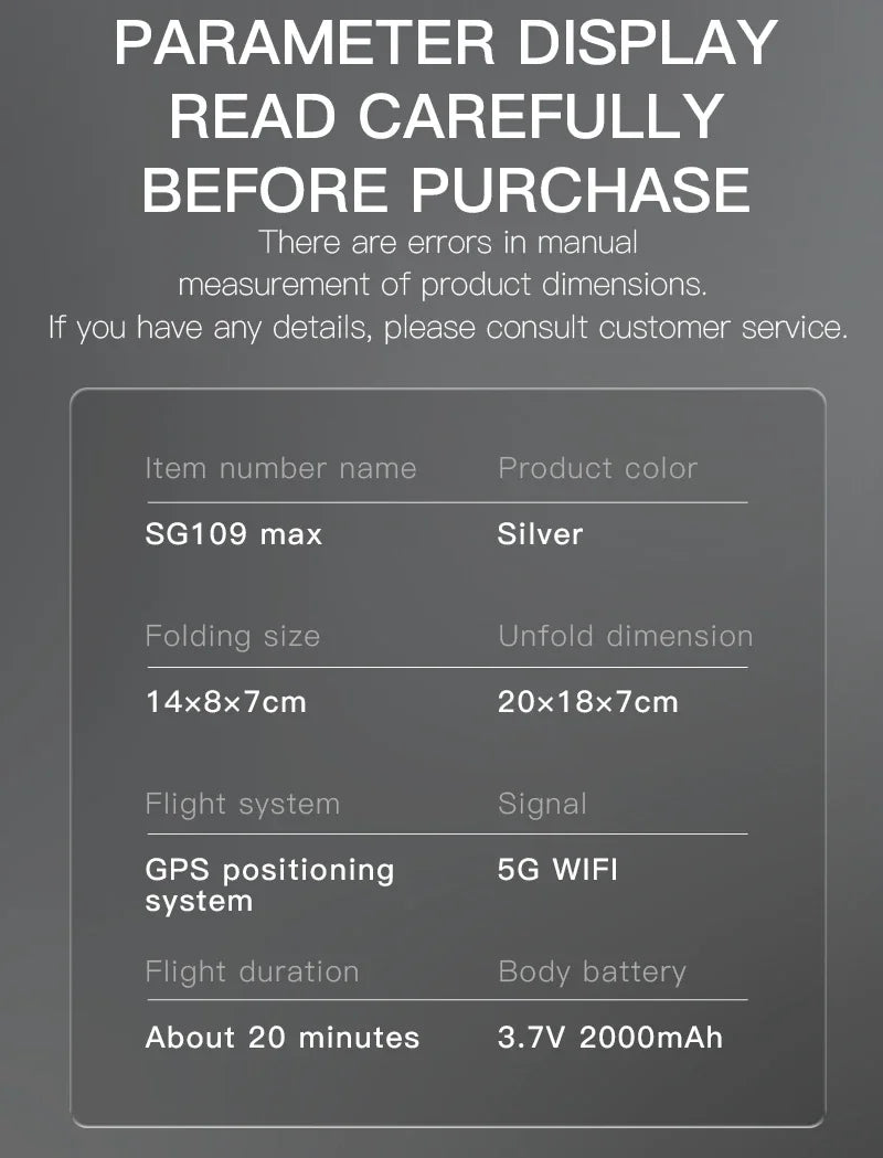GPS Drone with 4K Camera and Screen Remote - SG109 Series Tidesmit