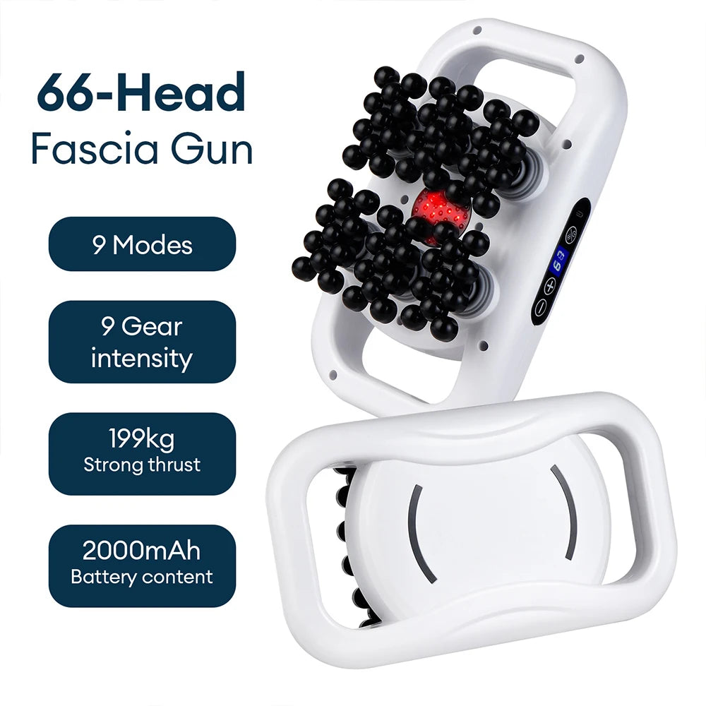 Deep Tissue Massage Gun with 66 Interchangeable Heads by Tidesmit Relaxation Treatment 66 heads-White Tidesmit