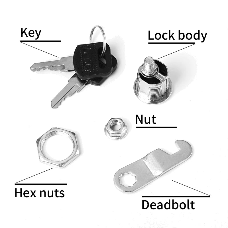 5Set Security Lock Metal Cylinder Cabinet Locker Cam Lock With Keys Security Mailbox Lock Drawer 16mm/20MM/25MM/30MM