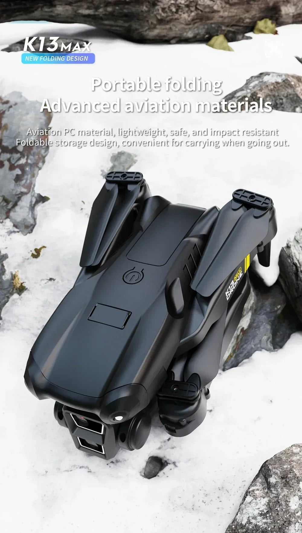 4K GPS Drone with Triple Camera - Foldable FPV Quadcopter Tidesmit