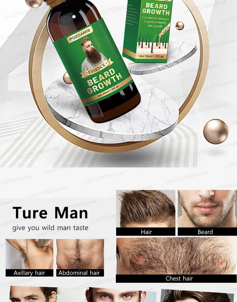 Beard Growth Liquid for Thicker Fuller Hair - Tidesmit Natural Formula Scrubs Treatments Tidesmit
