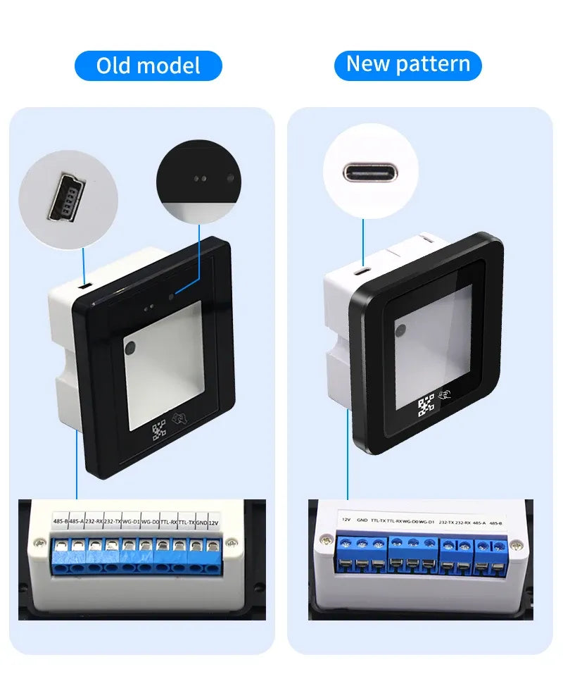 Embedded Barcode Scanner RS232 RS485 USB Wired Scanning Module RFID Card Reader High Speed QRcode USB Connect for 1D 2D QR Code