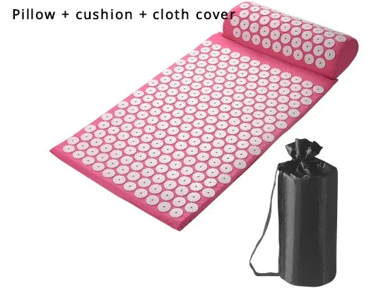 Profession Acupressure Massage Yoga Mat Touchpoints Relieve Back Body Pain Stress Spike Mat Acupuncture Mat with Pillow Cover