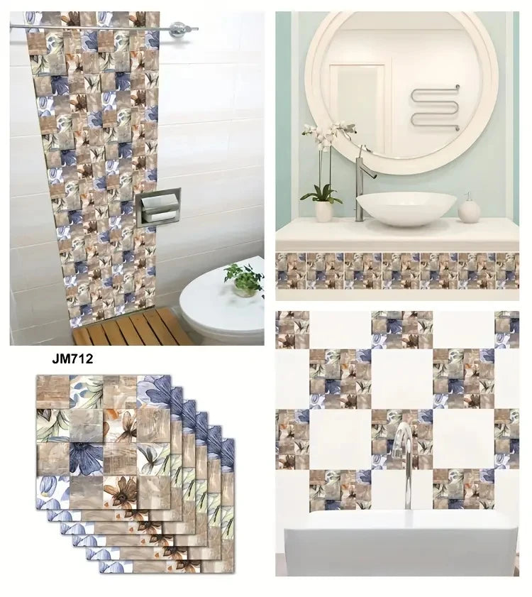 Self-Adhesive Marble Wall Tiles - Waterproof Stickers for Kitchen Backsplashes, Bathrooms, Living Rooms, Easy to Install and Rem