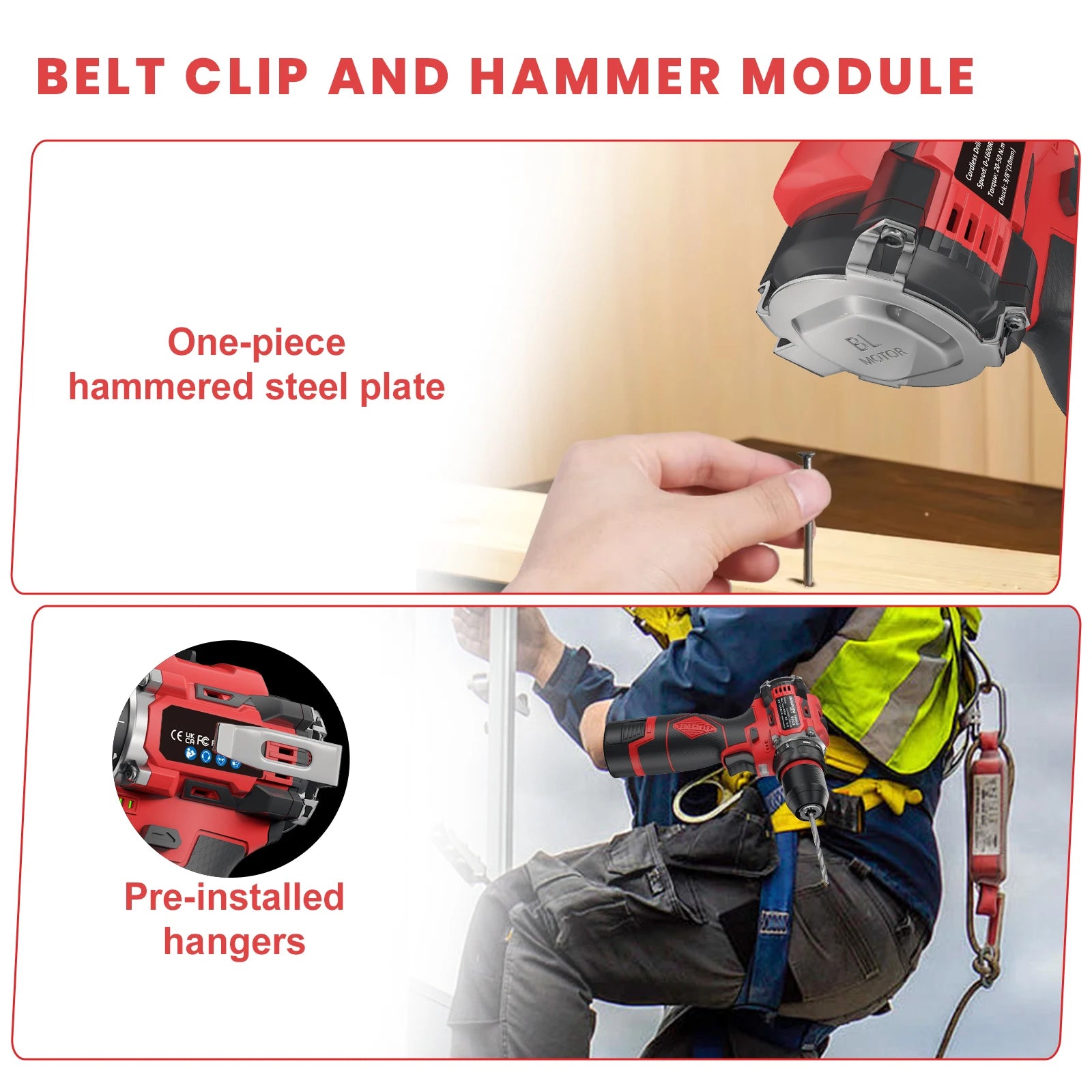 3-in-1 Brushless Electric Screwdriver 80Nm Torque Cordless Handheld Drill Impact Drill 16.8V Household Impact Power Tool