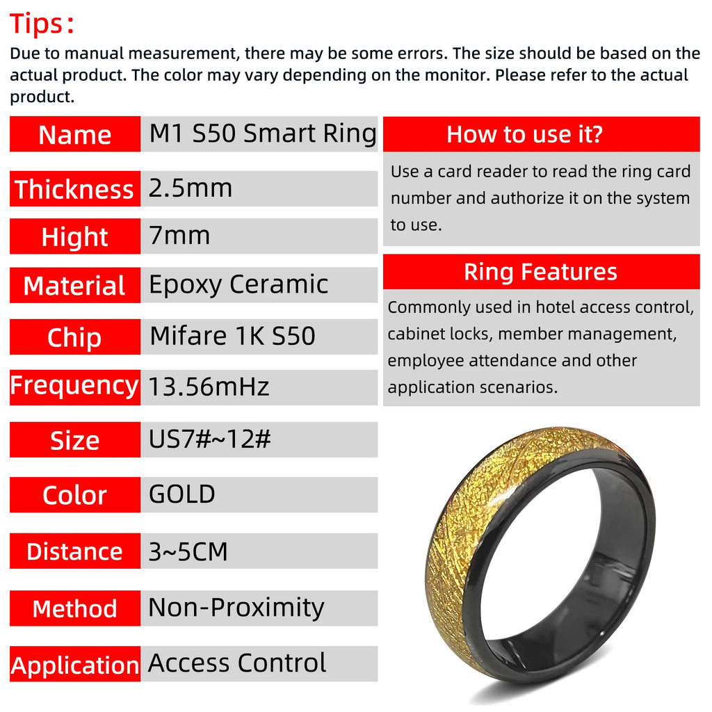 M1 Classic Smart Health Ring with NFC Access & Biometric Sensors Tidesmit