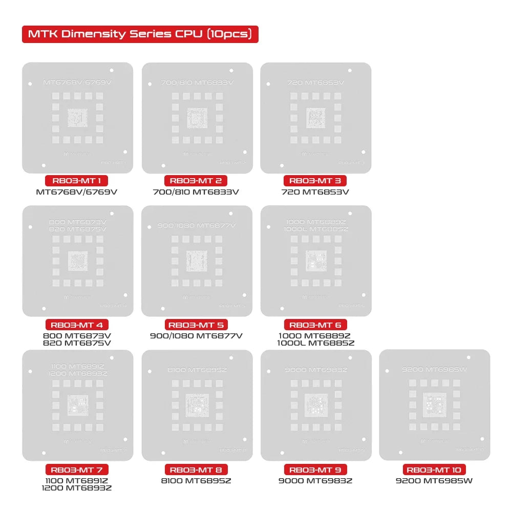 Martview RB03 RB-03 Fullset Multi-functions Automatic Positioning Universal BGA Reballing Station Holder Template - 97pcs Nets