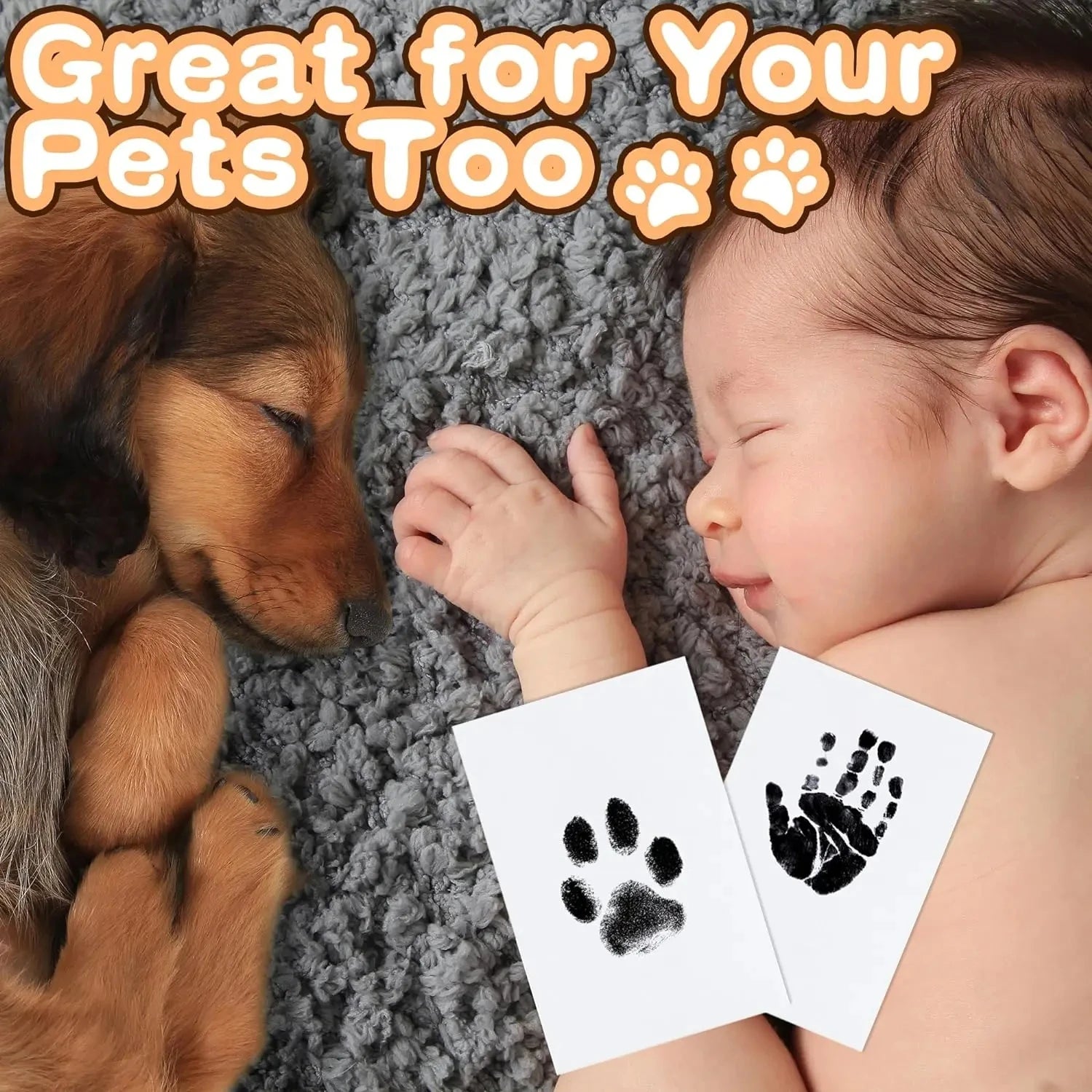 Inkless paw print kit for dogs and cats. Create clean black inkless keepsake impressions of your pet's paw or nose.
