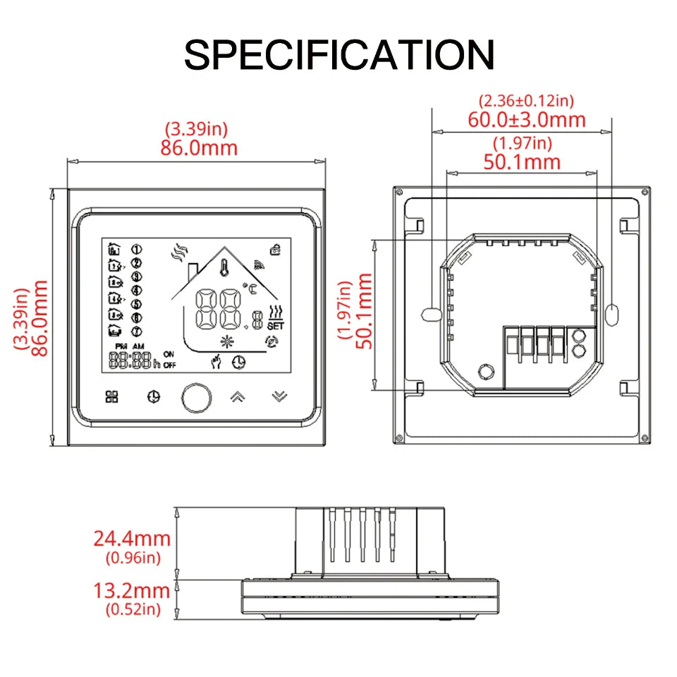 MOES WiFi Water/Electric Floor Heating Thermostat Gas Boiler Temperature Controller Smart Alexa tuya Google Voice zigbee Control