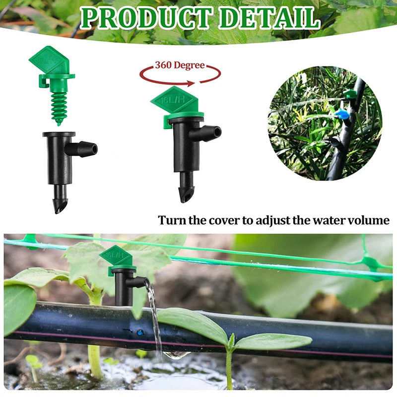 60PCS Drip Emitter Garden Flag Irrigation Dripper in 3 Sizes Trees and Shrubs 1 GPH  2 GPH 4 GPH