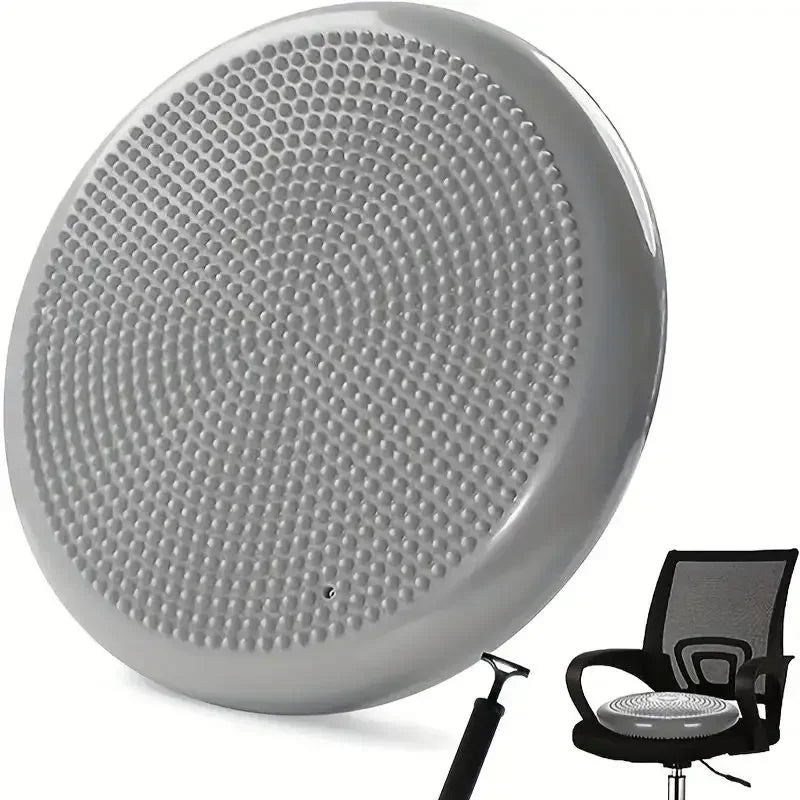 Anti-burst Inflatable Balance Pad Thickened Massage Cushion for Yoga Pilates Home Office Workout Therapy `