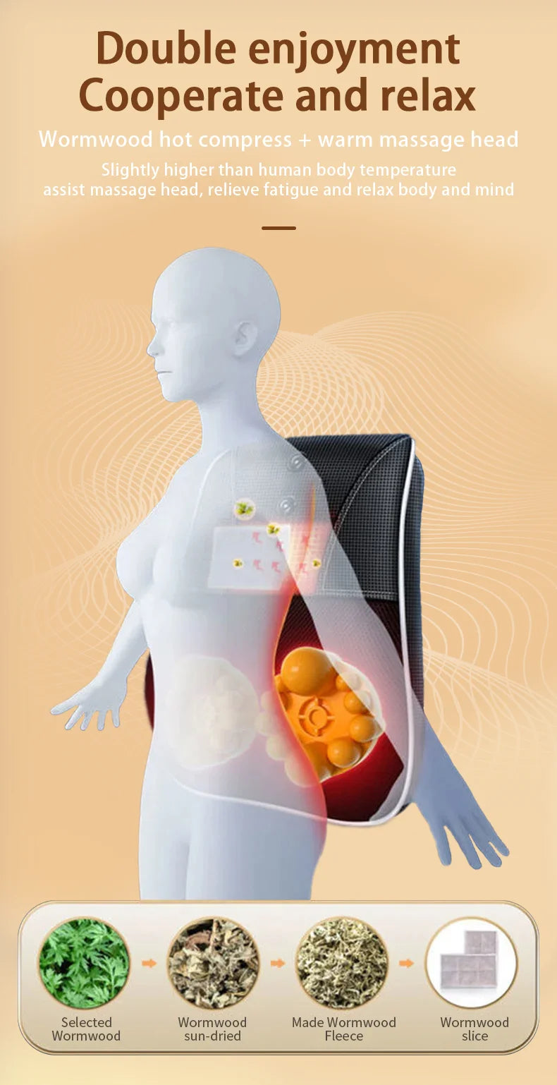 Electric Cervical Neck Massager with Heat Therapy and Airbag Traction Back Massage Instrument Tidesmit