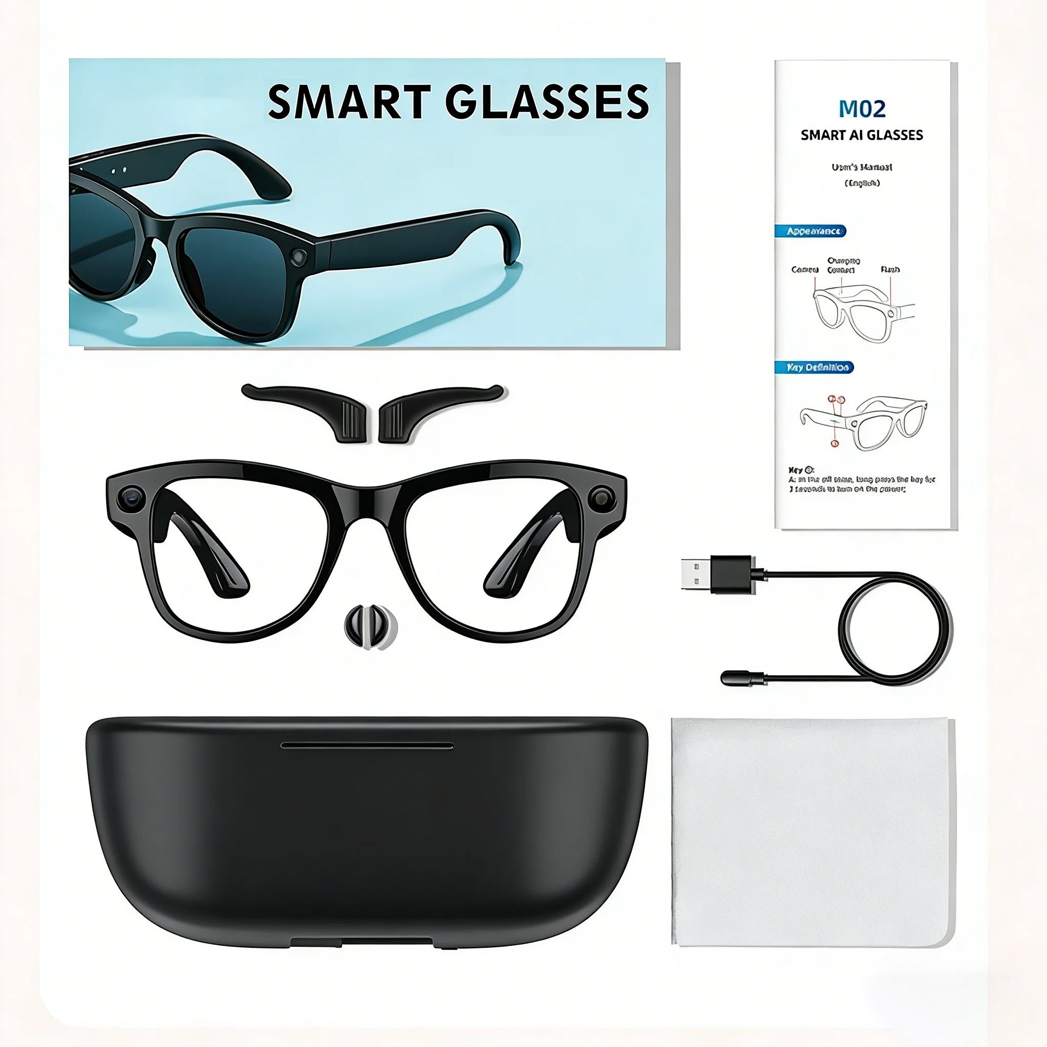 Tidesmit AI Smart Glasses: 4K Camera & Spatial Audio Bluetooth Eyewear Tidesmit