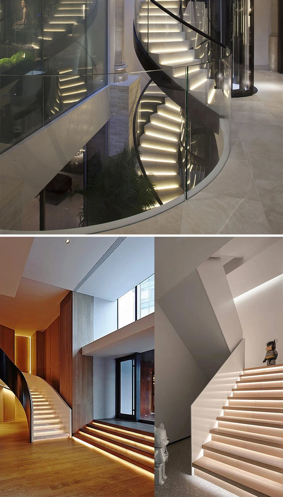 1-28 Steps Sensor LED Stair Light PIR Motion Sensor Stair Lighting COB LED Strip Kit With Plug For Indoor LED Staircase Light