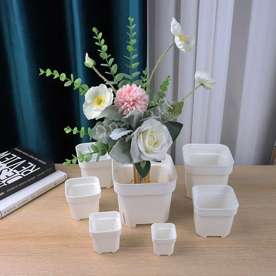 2-5PCS Quality Thicken Flower Pots ，Succulents Plant Square Flowerpots Nursery Grow Container Cactus Pot Planter Garden Supplies