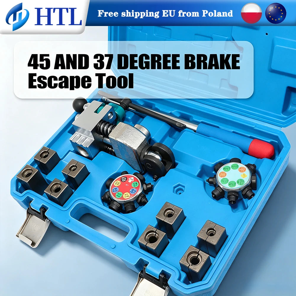 Brake Line Flaring Tool Kit 37°&45° Single Double Bubble Flare Tubing Expander for 3/16"1/4" 5/16"3/8" 4.75mm Auto Brake Pipe Repair Tool Set with Storage Case