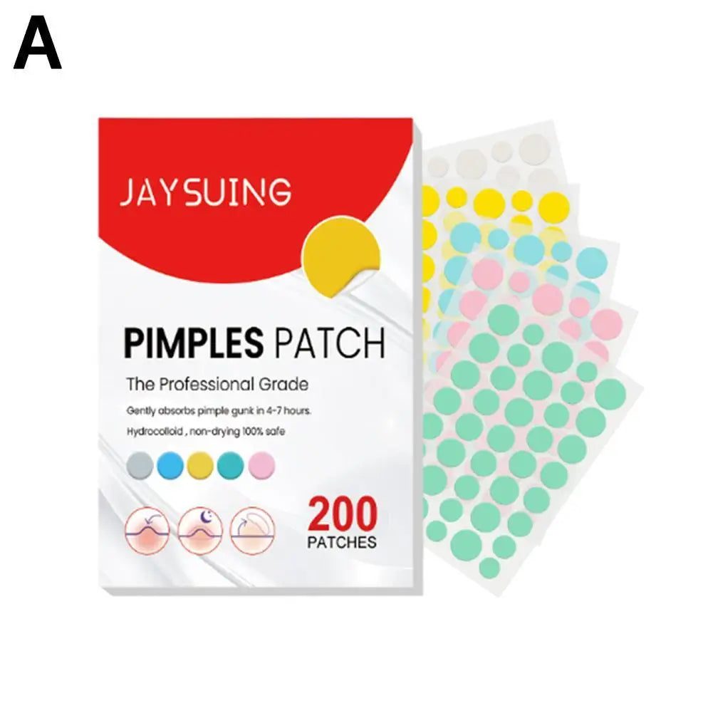 200pcs Colorful Star-Shaped Hydrocolloid Invisible Pimple Patches For Face, Cute Zit Cover Stickers Skin Care