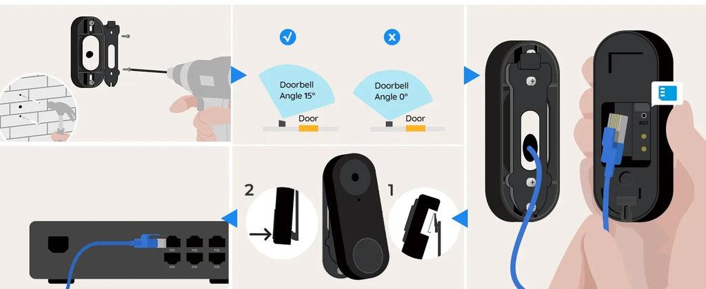 REOLINK 2K+ PoE Video Doorbell 2-Way Talk 4:3 Aspect Ratio Smart Home Video Intercom Wired Door Bell with Chime(EU&UK Optional)