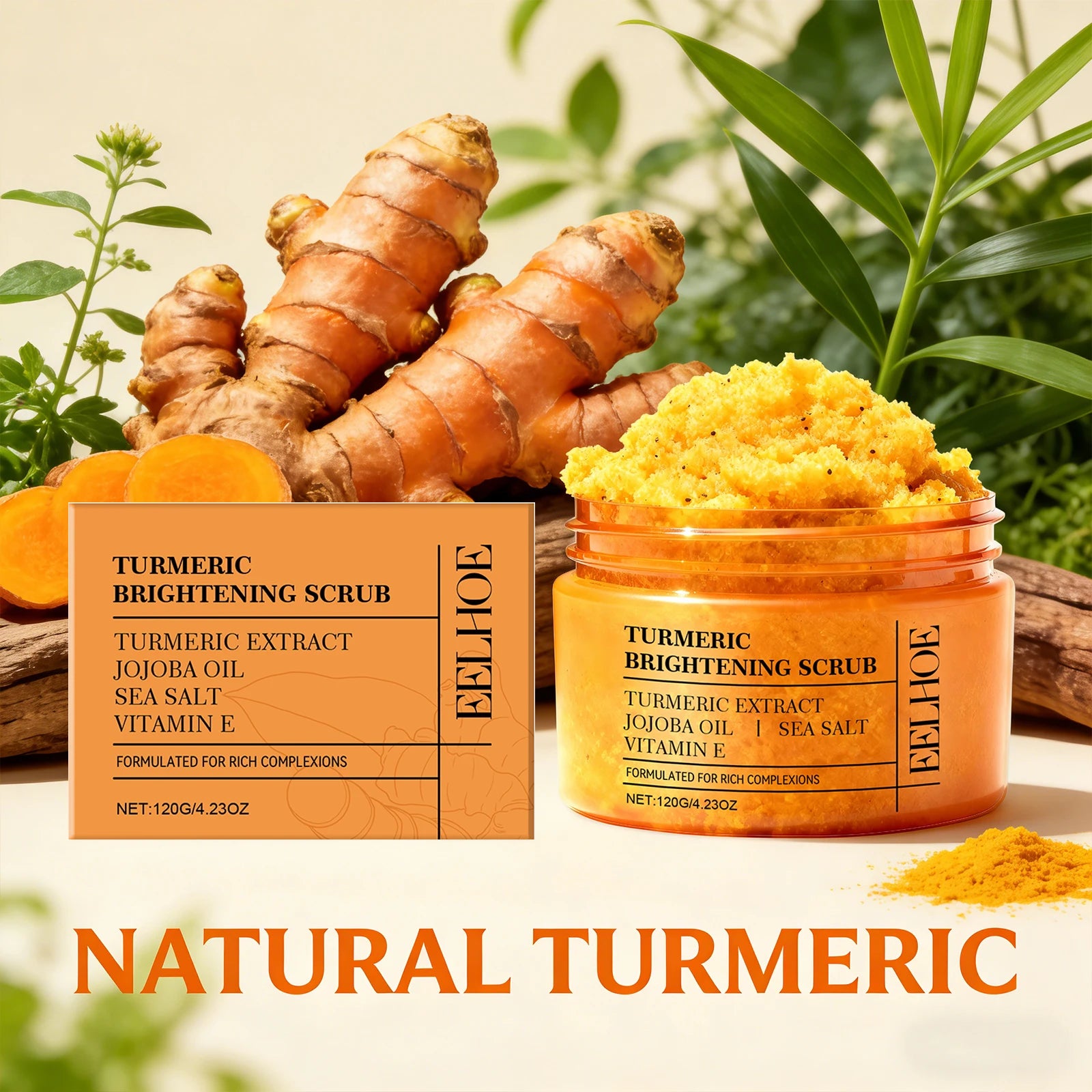 Turmeric Body Scrub for Dark Spots - Brightening Exfoliating Treatment Scrubs Treatments Tidesmit