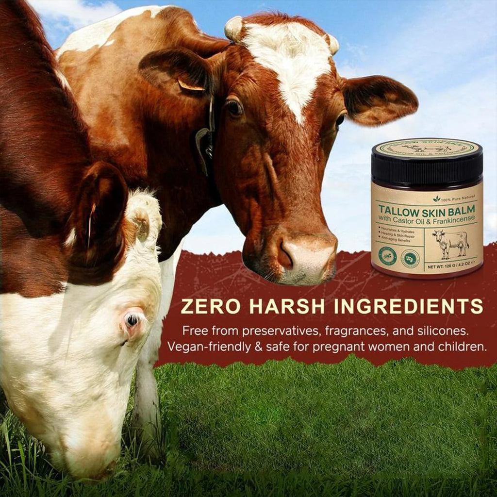 Natural Tallow Face Moisturizer Beeswax Grass-Fed Whipped Tallow Honey Cream Moisturizing Nourish Fast Absorbing Body Skin Care