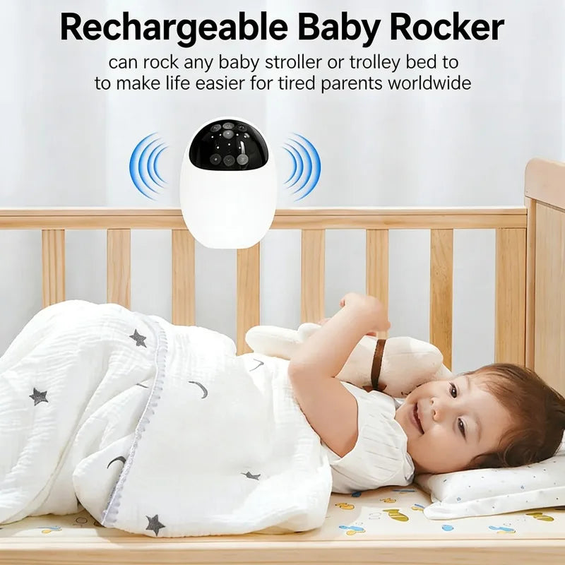 Portable Baby Stroller Rocker Baby Sleep Soothing Device Wireless Bluetooth Sleep Aid Vibrating With Soothing Music White Noise